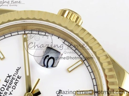 1224 Day Date 40 YG JDF 904L Steel White Stick Dial on President Bracelet VR3255 V3 (Gain Weight) Colorful 1373